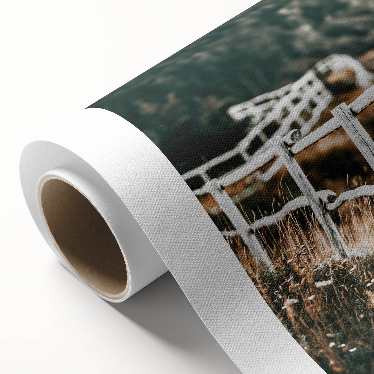 Farmhouse Wall Art – Rustic Winding Fence Print for Country Home Decor