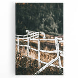 Farmhouse Wall Art – Rustic Winding Fence Print for Country Home Decor