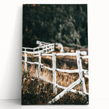 Farmhouse Wall Art – Rustic Winding Fence Print for Country Home Decor