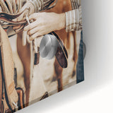 Cowboy and Saddle Wall Art | Rustic Farmhouse Decor | Country Style Print