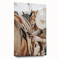 Cowboy and Saddle Wall Art | Rustic Farmhouse Decor | Country Style Print