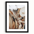 Cowboy and Saddle Wall Art | Rustic Farmhouse Decor | Country Style Print