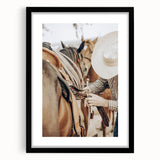 Cowboy and Saddle Wall Art | Rustic Farmhouse Decor | Country Style Print