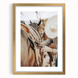 Cowboy and Saddle Wall Art | Rustic Farmhouse Decor | Country Style Print