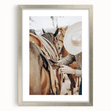 Cowboy and Saddle Wall Art | Rustic Farmhouse Decor | Country Style Print