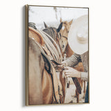 Cowboy and Saddle Wall Art | Rustic Farmhouse Decor | Country Style Print