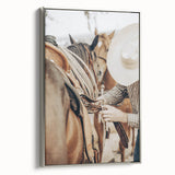 Cowboy and Saddle Wall Art | Rustic Farmhouse Decor | Country Style Print