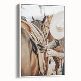 Cowboy and Saddle Wall Art | Rustic Farmhouse Decor | Country Style Print