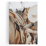 Cowboy and Saddle Wall Art | Rustic Farmhouse Decor | Country Style Print