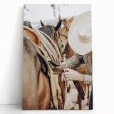 Cowboy and Saddle Wall Art | Rustic Farmhouse Decor | Country Style Print