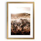 Farmhouse Wall Art – Sheep Grazing at Sunset Print for Rustic Home Decor