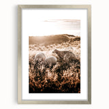 Farmhouse Wall Art – Sheep Grazing at Sunset Print for Rustic Home Decor