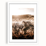 Farmhouse Wall Art – Sheep Grazing at Sunset Print for Rustic Home Decor