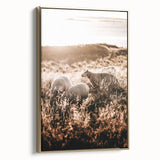 Farmhouse Wall Art – Sheep Grazing at Sunset Print for Rustic Home Decor