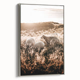 Farmhouse Wall Art – Sheep Grazing at Sunset Print for Rustic Home Decor