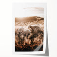 Farmhouse Wall Art – Sheep Grazing at Sunset Print for Rustic Home Decor