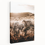 Farmhouse Wall Art – Sheep Grazing at Sunset Print for Rustic Home Decor