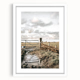 Farmhouse Wall Art – Rustic Farm Gate and Fence Print for Country Decor