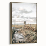 Farmhouse Wall Art – Rustic Farm Gate and Fence Print for Country Decor