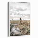 Farmhouse Wall Art – Rustic Farm Gate and Fence Print for Country Decor
