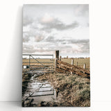 Farmhouse Wall Art – Rustic Farm Gate and Fence Print for Country Decor