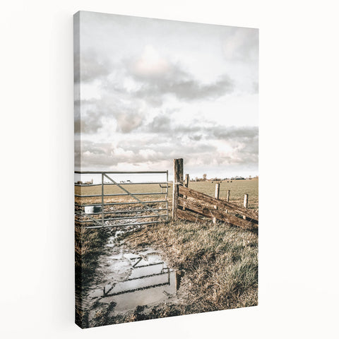 Farmhouse Wall Art – Rustic Farm Gate and Fence Print for Country Decor