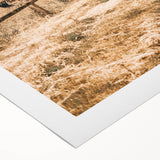 Farmhouse Wall Art – Grazing Horses Behind Rustic Fence for Country Decor