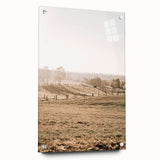 Farmhouse Wall Art – Misty Morning Fields Print for Rustic Country Decor