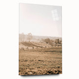 Farmhouse Wall Art – Misty Morning Fields Print for Rustic Country Decor