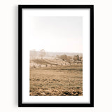 Farmhouse Wall Art – Misty Morning Fields Print for Rustic Country Decor