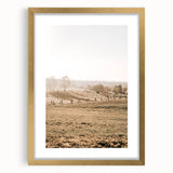Farmhouse Wall Art – Misty Morning Fields Print for Rustic Country Decor