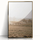 Farmhouse Wall Art – Misty Morning Fields Print for Rustic Country Decor