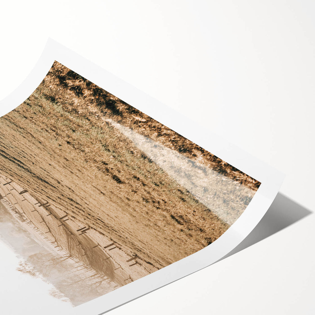 Farmhouse Wall Art – Misty Morning Fields Print for Rustic Country Decor