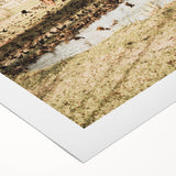 Farmhouse Wall Art – Grazing Horse by Pond Print for Rustic Country Decor