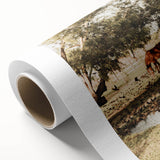 Farmhouse Wall Art – Grazing Horse by Pond Print for Rustic Country Decor