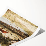 Farmhouse Wall Art – Grazing Horse by Pond Print for Rustic Country Decor