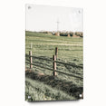 Farmhouse Wall Art – Green Pastures and Wooden Fence Print for Country Decor