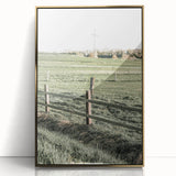 Farmhouse Wall Art – Green Pastures and Wooden Fence Print for Country Decor