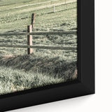 Farmhouse Wall Art – Green Pastures and Wooden Fence Print for Country Decor