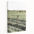 Farmhouse Wall Art – Green Pastures and Wooden Fence Print for Country Decor