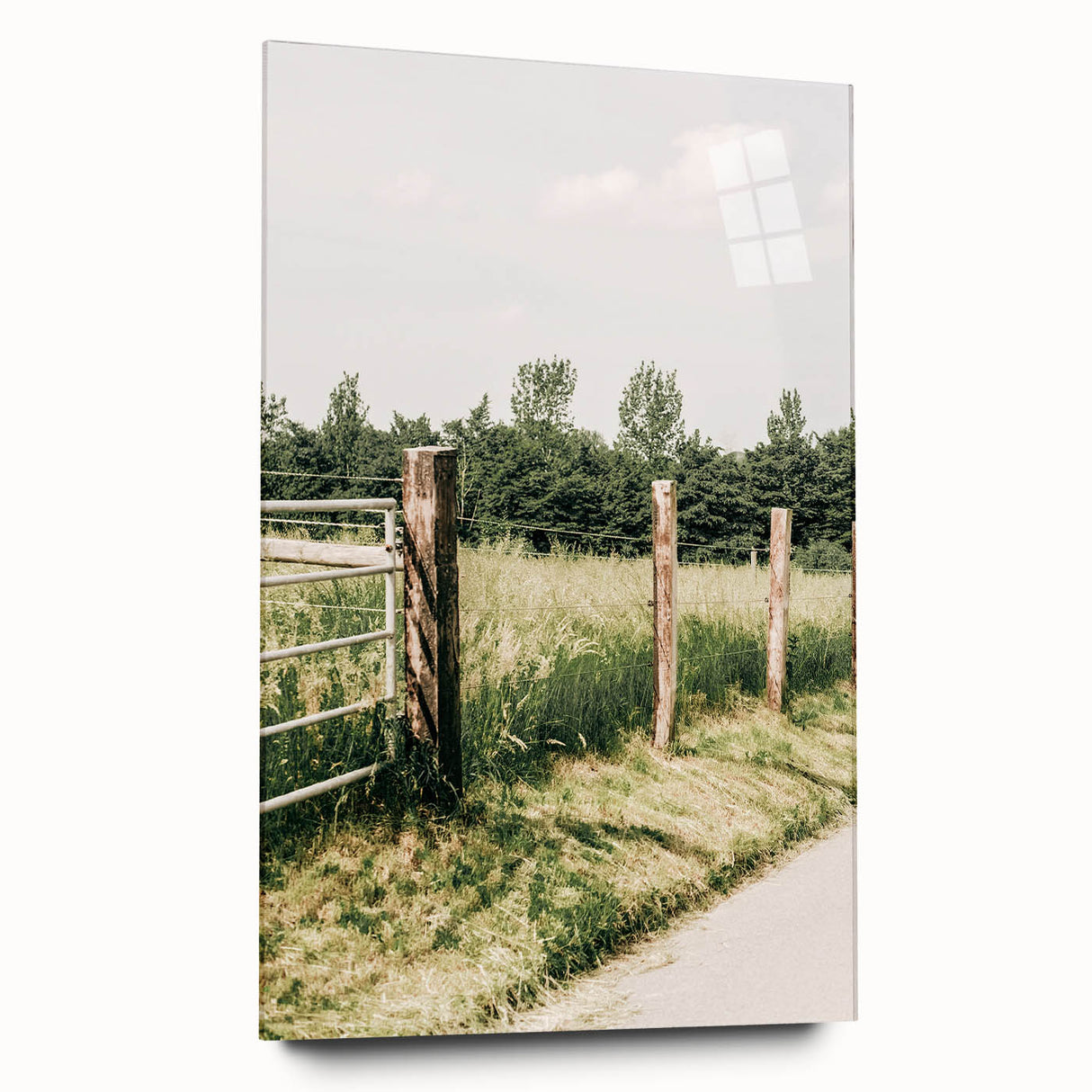 Farmhouse Wall Art – Rustic Fence and Gate Print for Country Decor