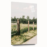 Farmhouse Wall Art – Rustic Fence and Gate Print for Country Decor