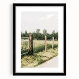 Farmhouse Wall Art – Rustic Fence and Gate Print for Country Decor