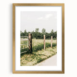Farmhouse Wall Art – Rustic Fence and Gate Print for Country Decor