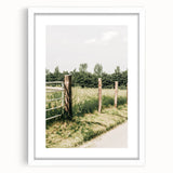 Farmhouse Wall Art – Rustic Fence and Gate Print for Country Decor