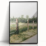 Farmhouse Wall Art – Rustic Fence and Gate Print for Country Decor