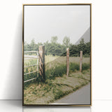 Farmhouse Wall Art – Rustic Fence and Gate Print for Country Decor