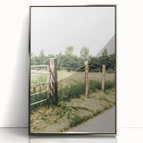 Farmhouse Wall Art – Rustic Fence and Gate Print for Country Decor