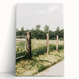 Farmhouse Wall Art – Rustic Fence and Gate Print for Country Decor