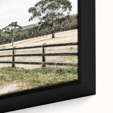Farmhouse Wall Art – Fenced Pasture with Trees Print for Rustic Decor